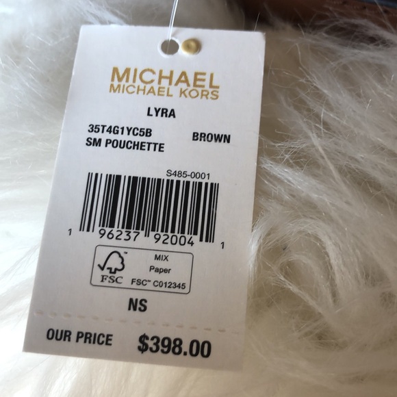 Michael Kors Lira small Zip Pouchette Shoulder Bag Brown - Picture 10 of 10